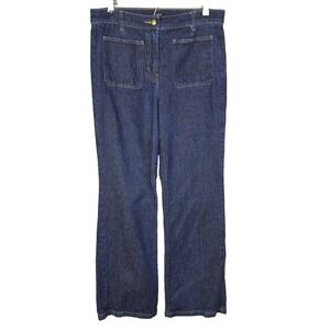 J.Crew Indigo Wide Leg Patch Pocket Jeans 28T Dark Wash Lyocell Blend Mens